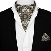 VERMILLION SILK ASCOT AND POCKET SQUARE SET – PREMIUM COLLECTION